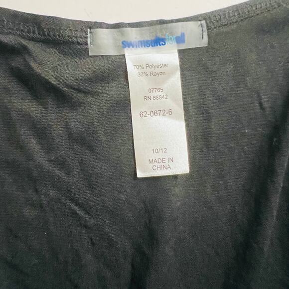 Swimsuits For All KIate Printed Trim Swim Cover Up Size 10 12 Black Silver - Picture 5 of 7